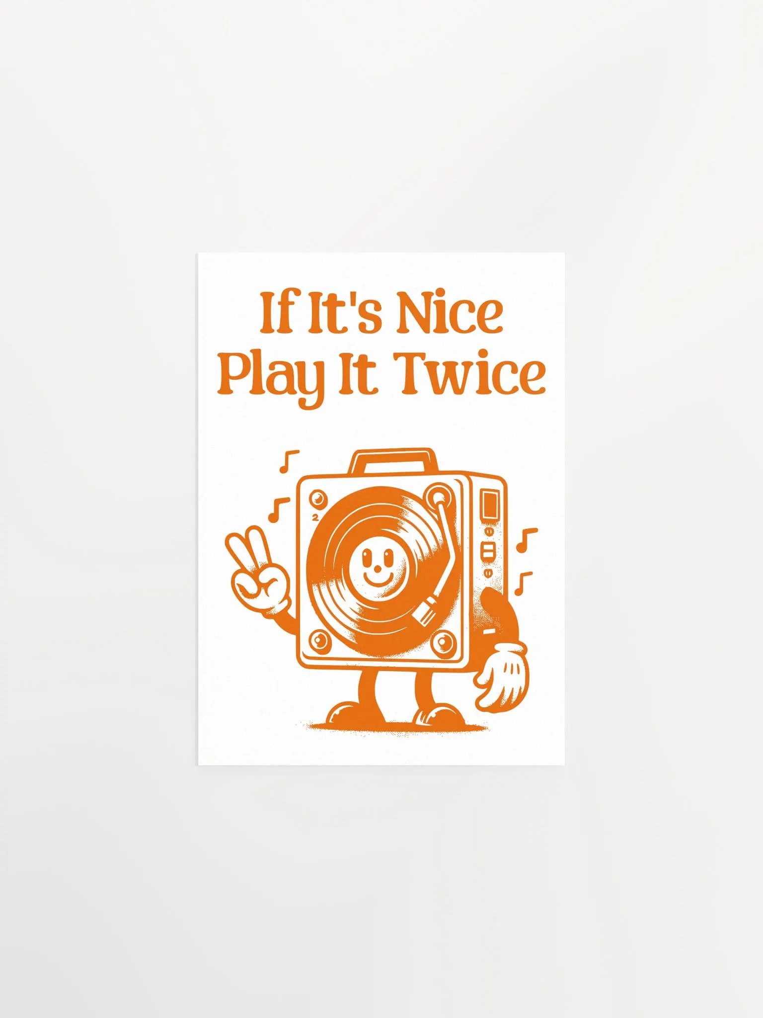 If It's Nice Play It Twice Vinyl Player Mascot Retro Art Print product image (12)