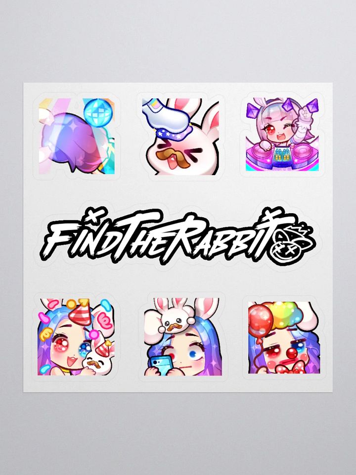 FIND THE RABBIT LOGO + EMOTE KISS-CUT STICKER PACK 2 product image (1)