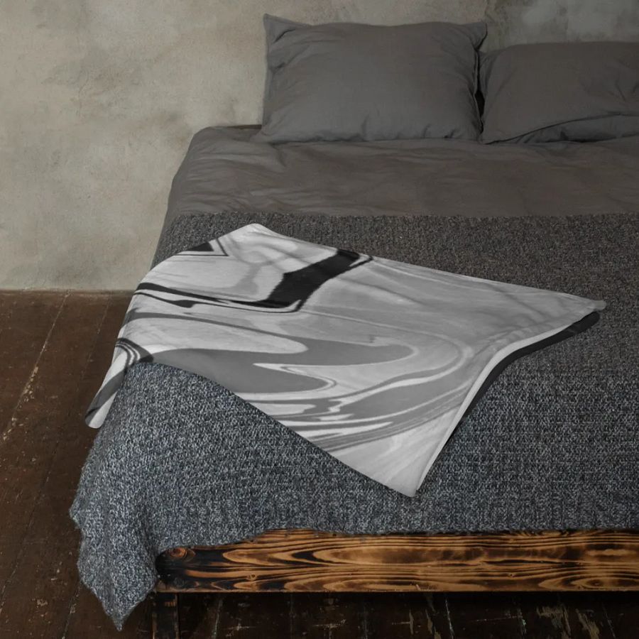 Black and White Swarm Pattern Urban Design Throw Blanket product image (23)