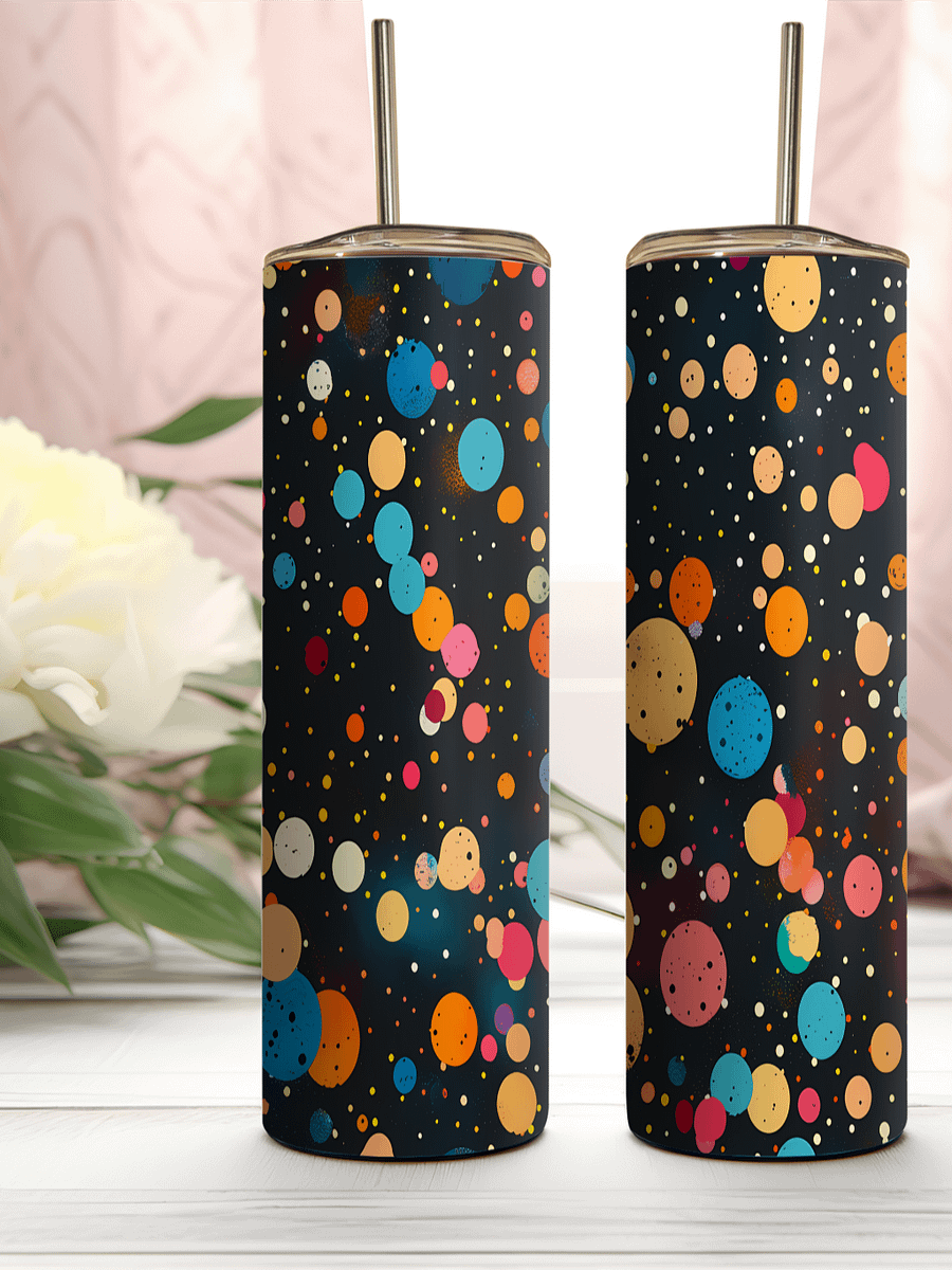 Cosmic Bubble Polka Dot Pattern Stainless Steel Tumbler product image (2)