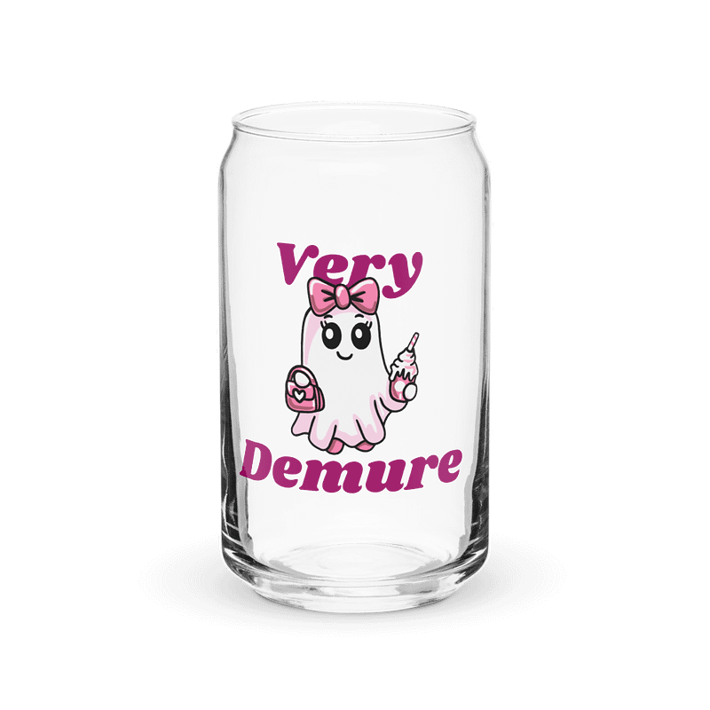 Very Demure Cute Ghost 16oz Can-Shaped Drinking Glass