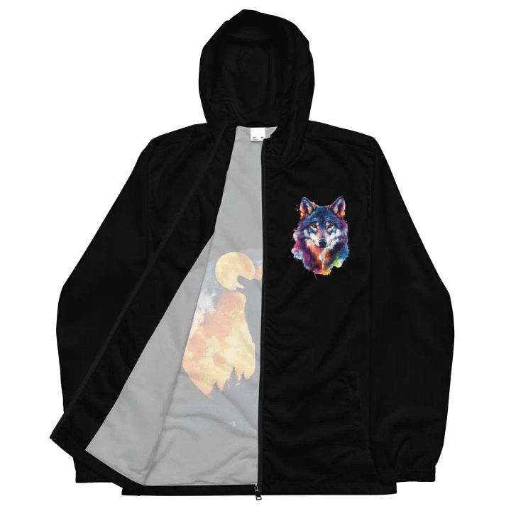 Wild Splatter Wolf All-Over Print Windbreaker product image (2)