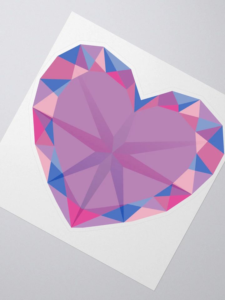 Crystal Pride Heart (Bi Pride) Cut Sticker product image (2)