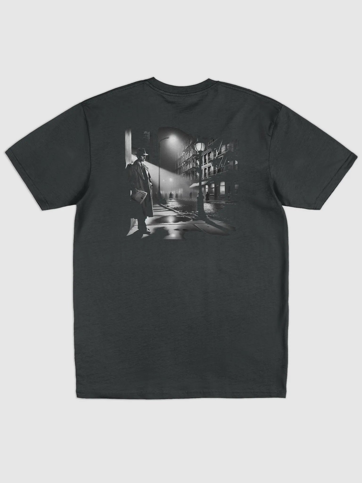 Foggy Night Watch: The Noir Street Corner (Mens Tee) product image (1)