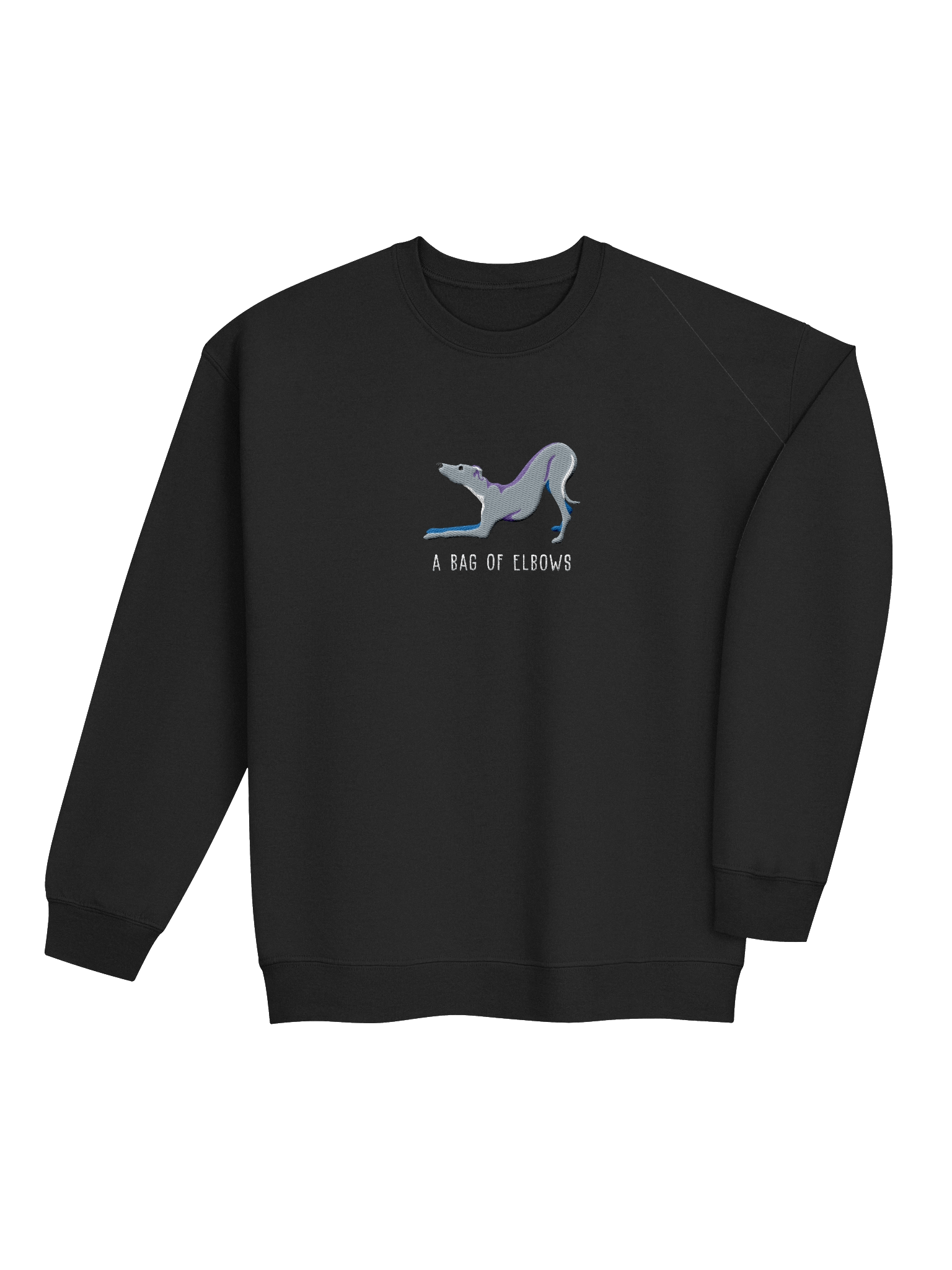 A Bag of Elbows Sweatshirt (Embroidered) of an Italian Greyhound(Blue) product image (22)