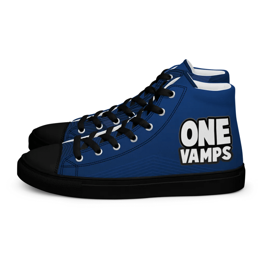 Men's High Top Canvas Shoes OneVamps Blue dark color product image (1)