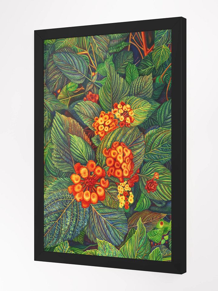 Vibrant Matte Poster in Ayous Wood Frame - Bright Orange Flowers product image (4)