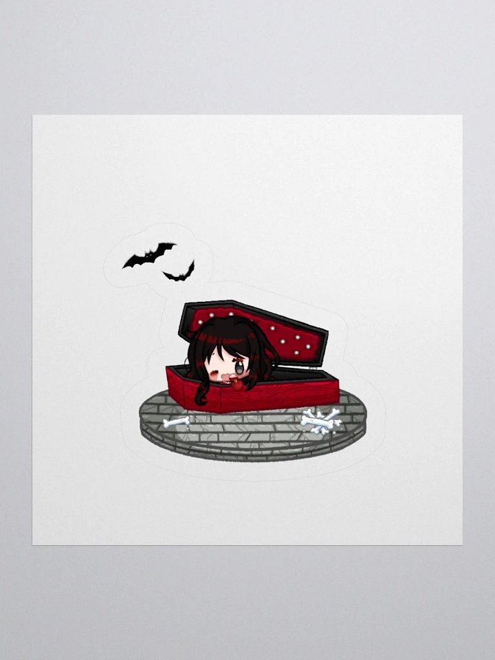 Chibi Coffin Velvet Sticker product image (1)