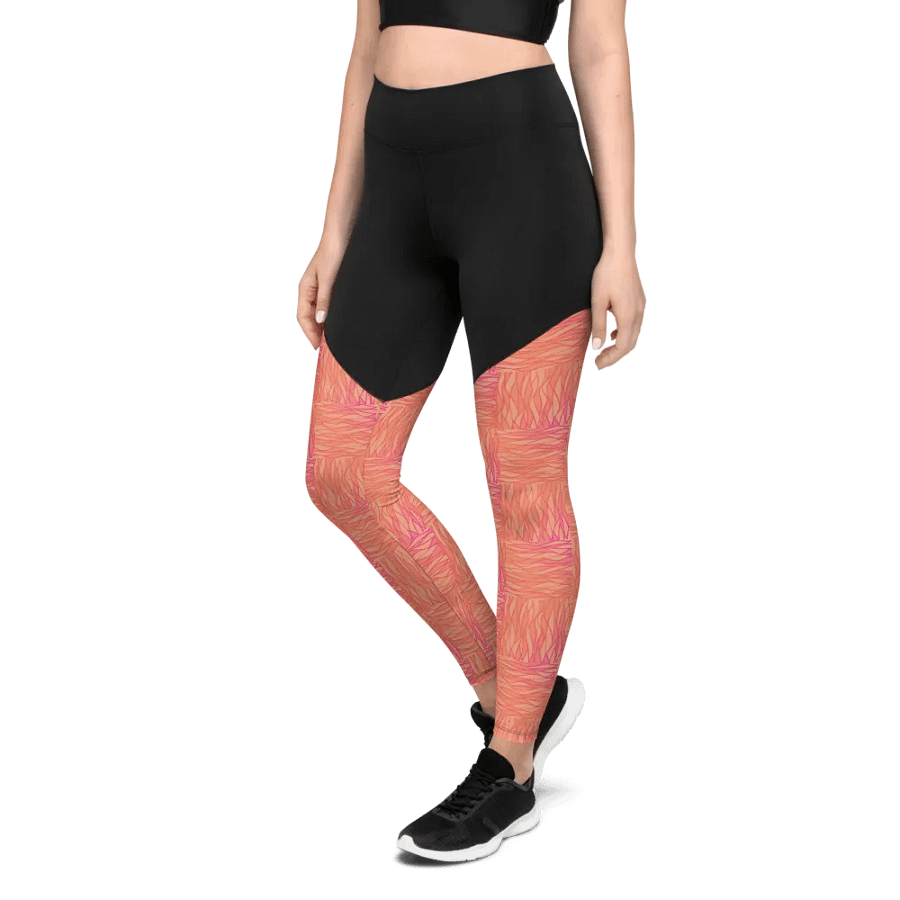 Peach All-Over Print Sports Leggings product image (9)