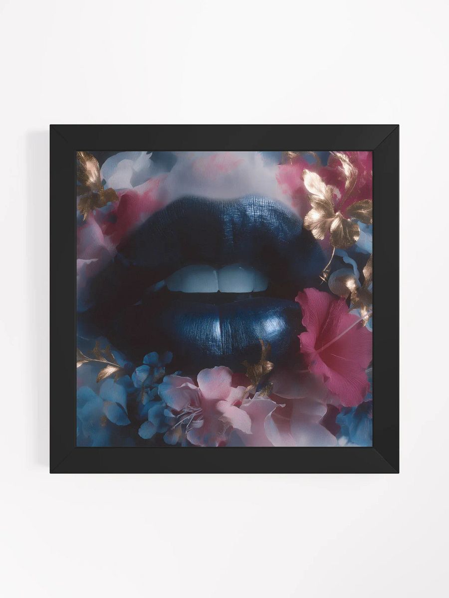 Velvet Bloom: Bold Lips & Floral Fantasy Wall Art Print product image (6)