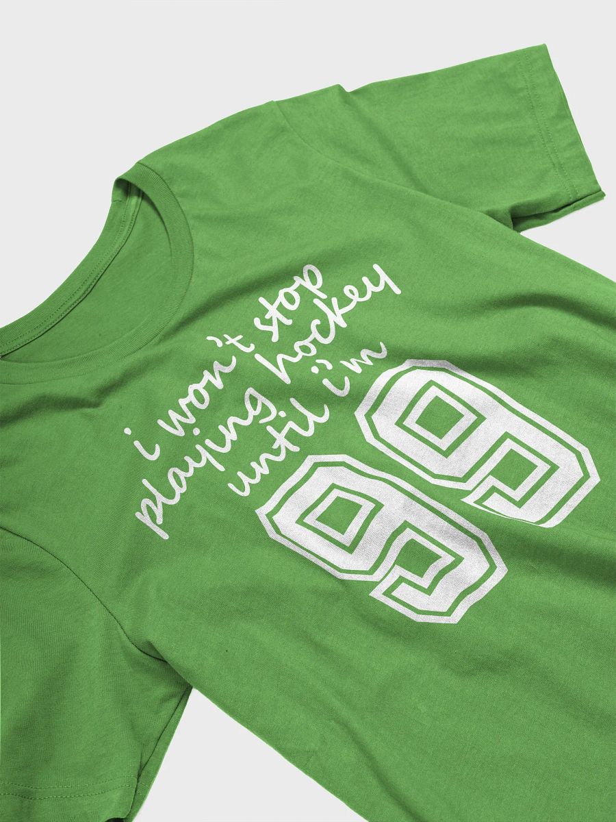 Funny Hockey T-Shirt – I Won’t Stop Playing Hockey Until I’m 99 – Beer League Hockey Shirt for Men – Gift for Hockey Players & Lifelong Puck Lovers product image (4)