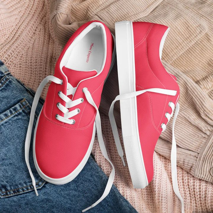 Muse Coquette Lace-Up Canvas Shoes (Strawberry pudding) product image (1)