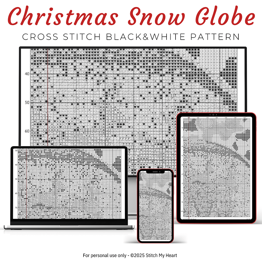 Christmas Snow Globe Cross Stitch Pattern product image (4)