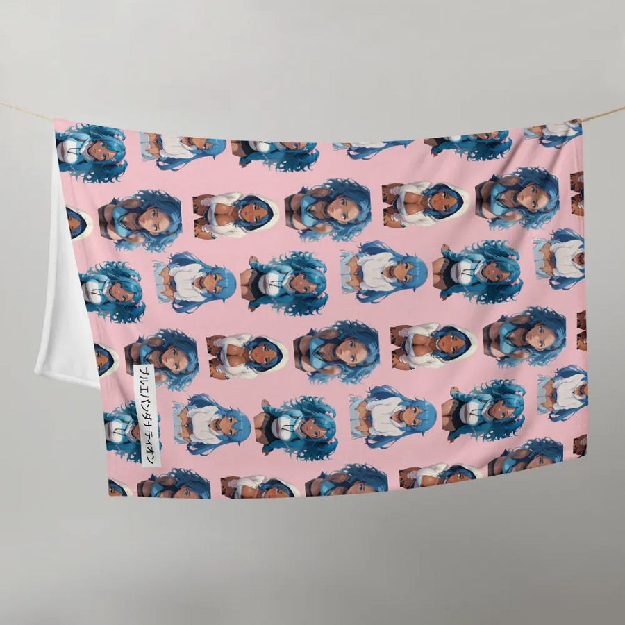 Blue-haired Anime Girl Throw Blanket product image (5)