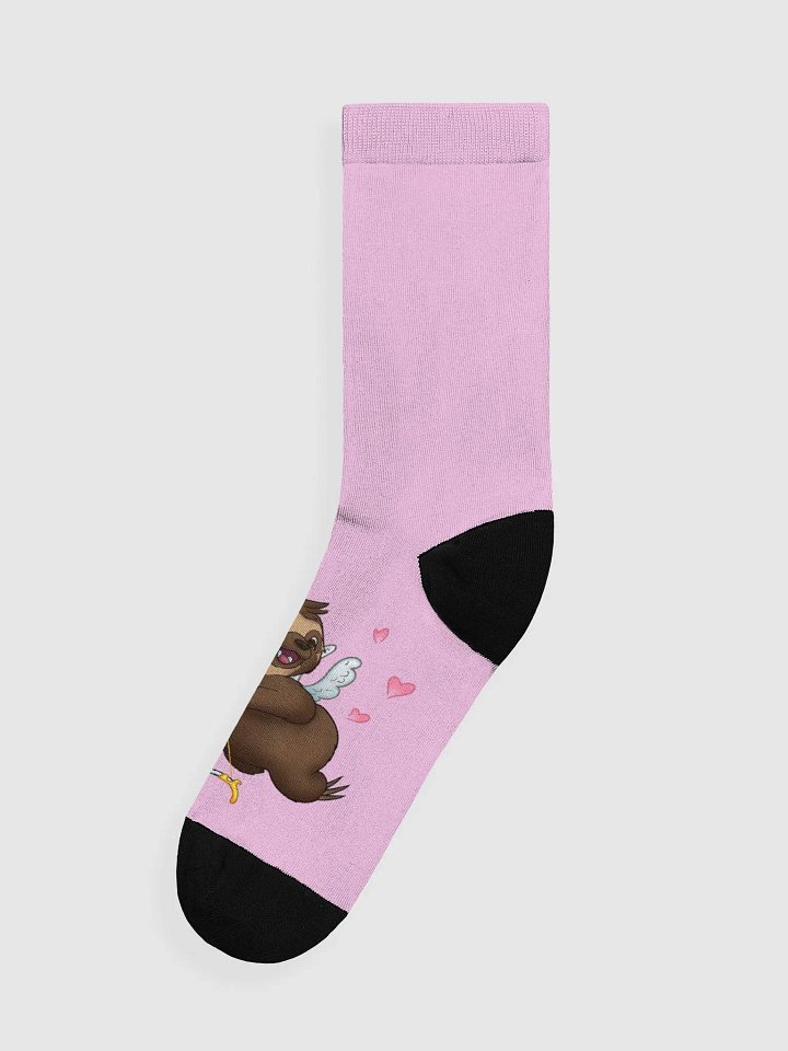 Pink Cupid Sloth Crew Socks product image (1)