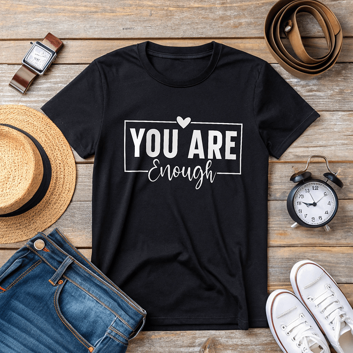 You Are Enough - Women's Black T-Shirt product image (2)