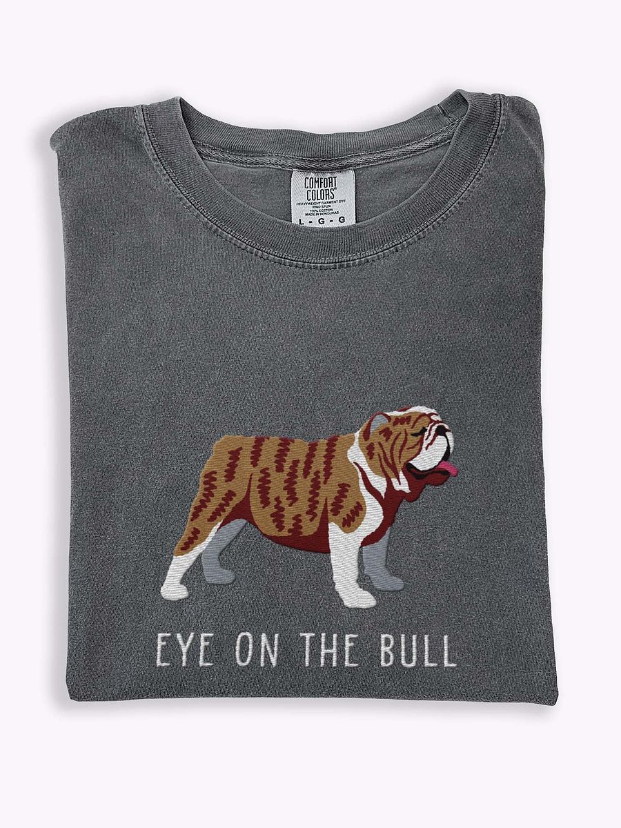 Eye on the Bull T-Shirt(Embroidered) of an English Bulldog(Brindle) product image (1)