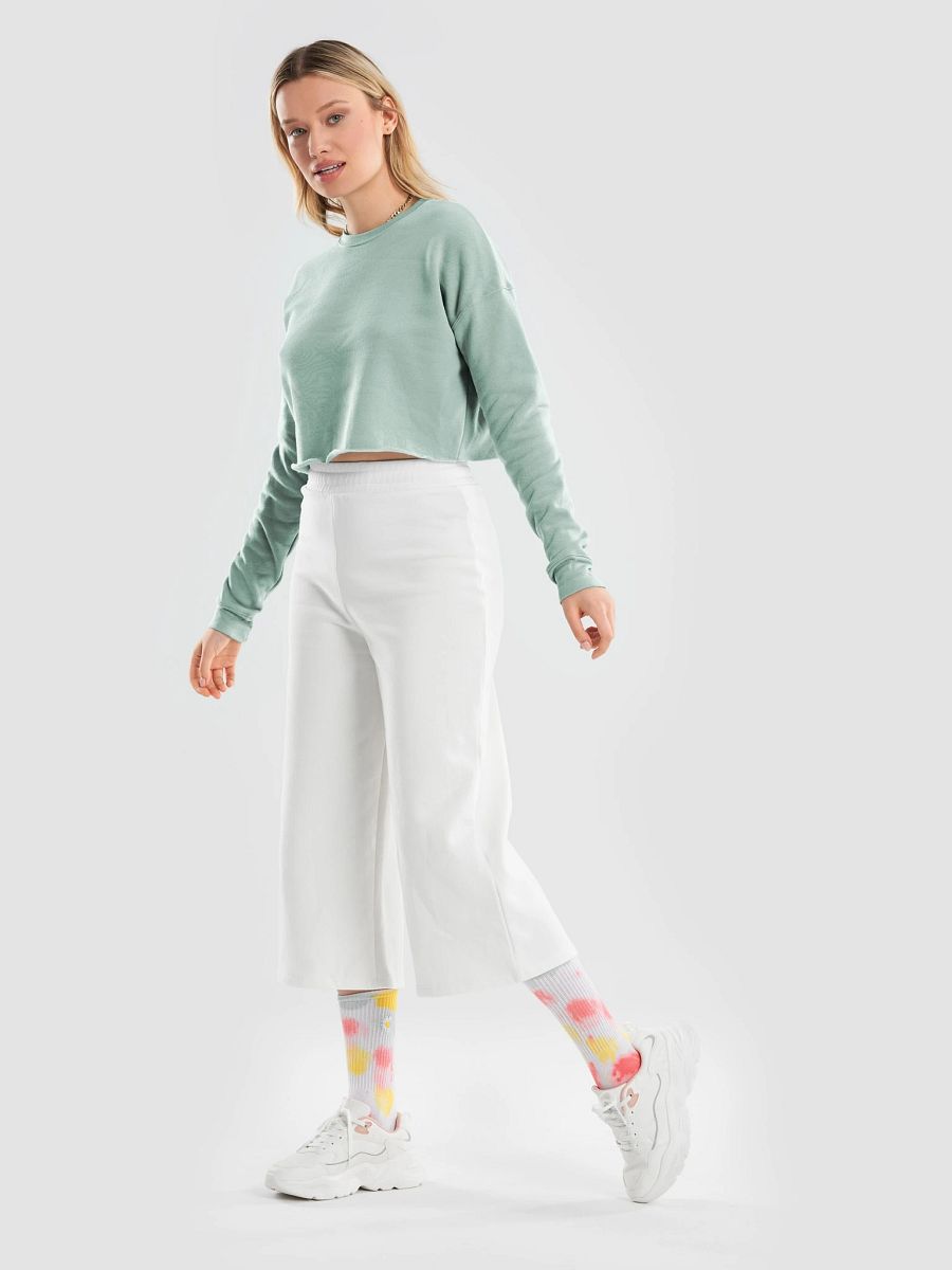 Plain Color Dusty Blue Crop Sweatshirt product image (3)