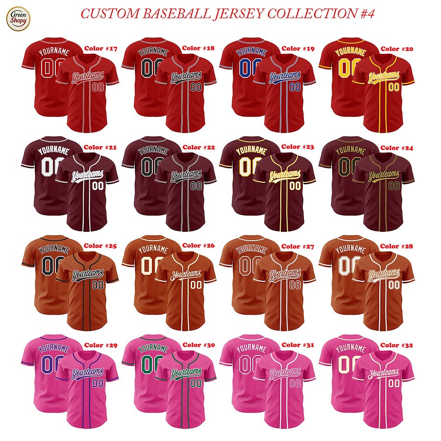 Authentic Baseball Jersey, Custom Baseball Jersey, Personalized Sport Jersey, Multi Colorful product image (2)