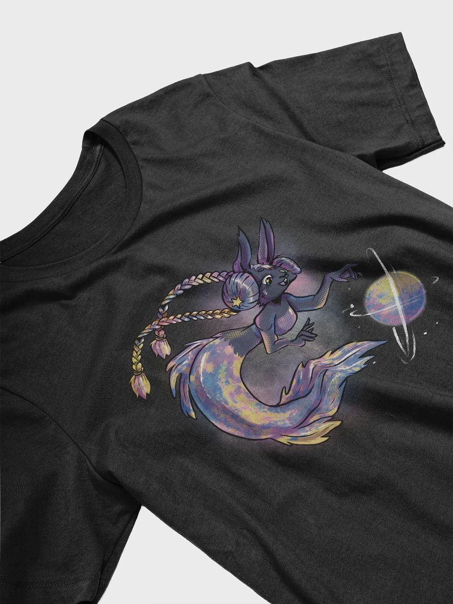 Neon Rabbit Mermaid Reaching for a Planet T-Shirt – Fantasy Illustration Tee product image (9)