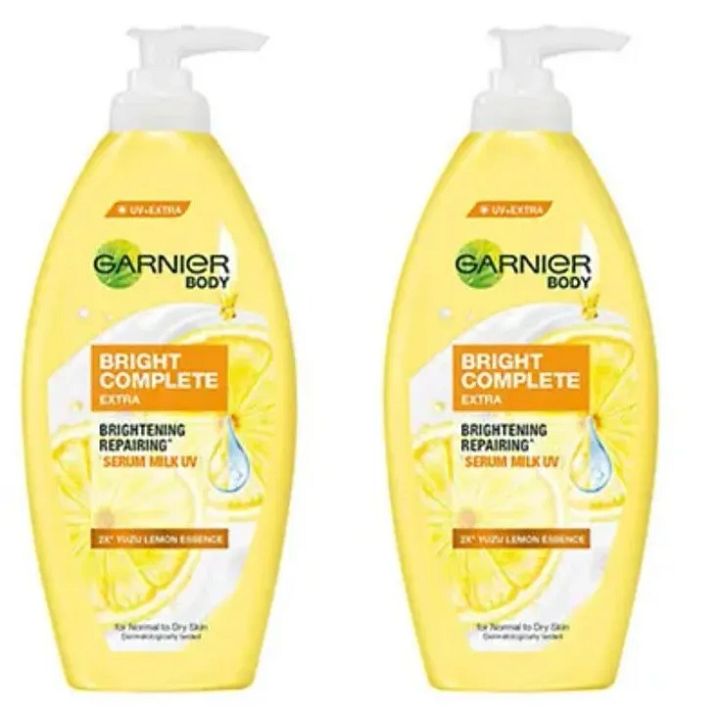 2 X 400ml Garnier Body Bright Complete Extra Bright Reparing Serum Milk UV Lemon product image (1)