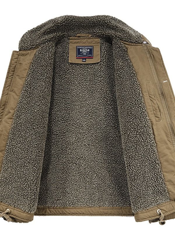 Men's Fleece Coat Lined Padded Warm Keeping Cotton Jacket product image (6)