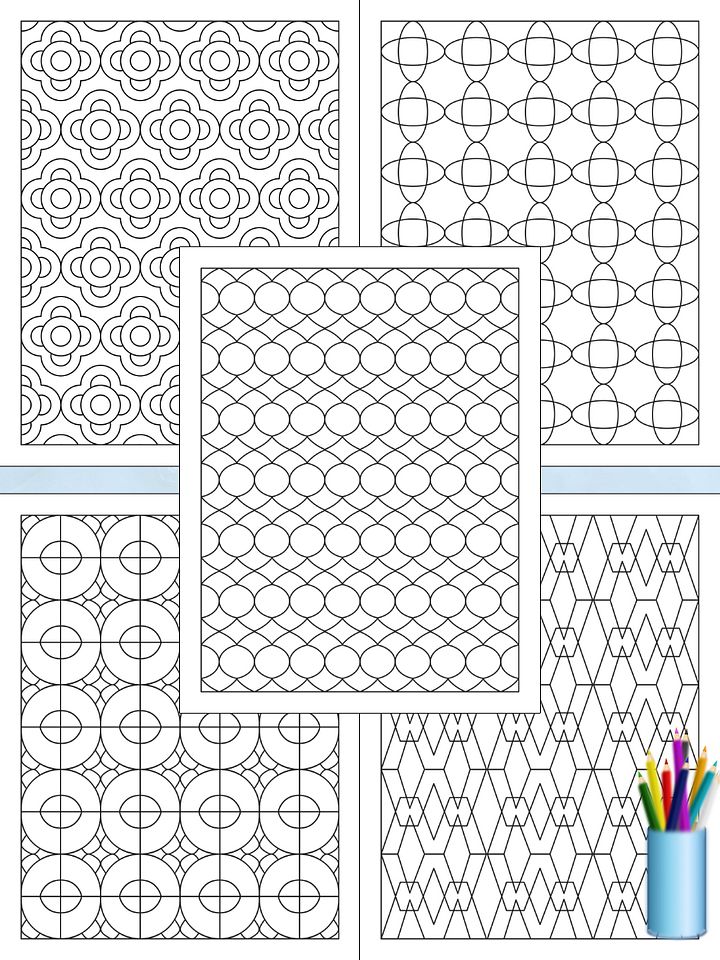 Printable Geometric Pattern Coloring Pages (15 pages) – Volume 2 product image (2)