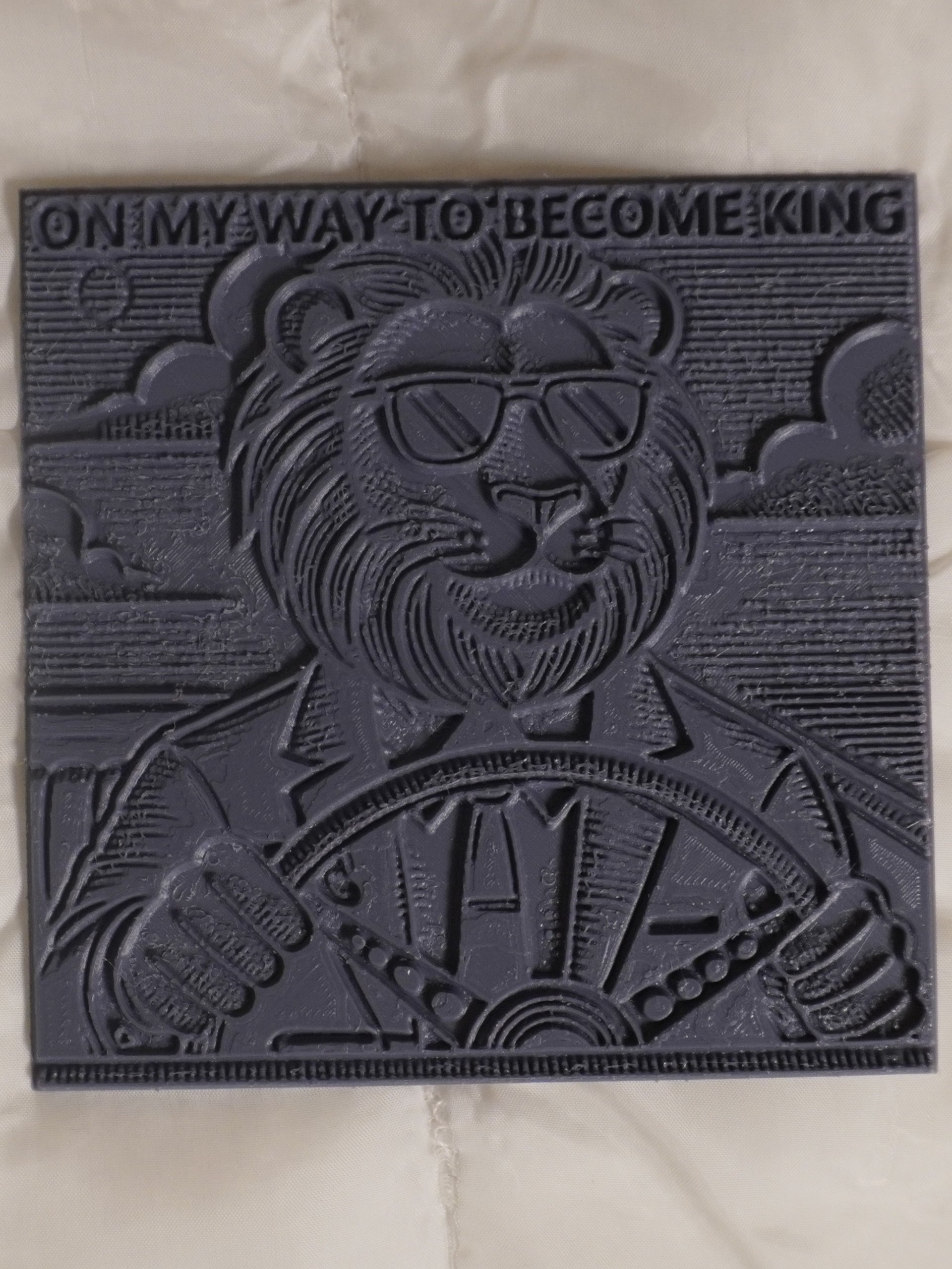 Lion Driving Car Plastic Meme Art Work product image (1)