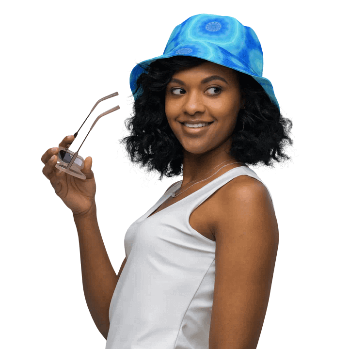 Abstract Circular Pattern in Blues Unisex Bucket Hat product image (1)
