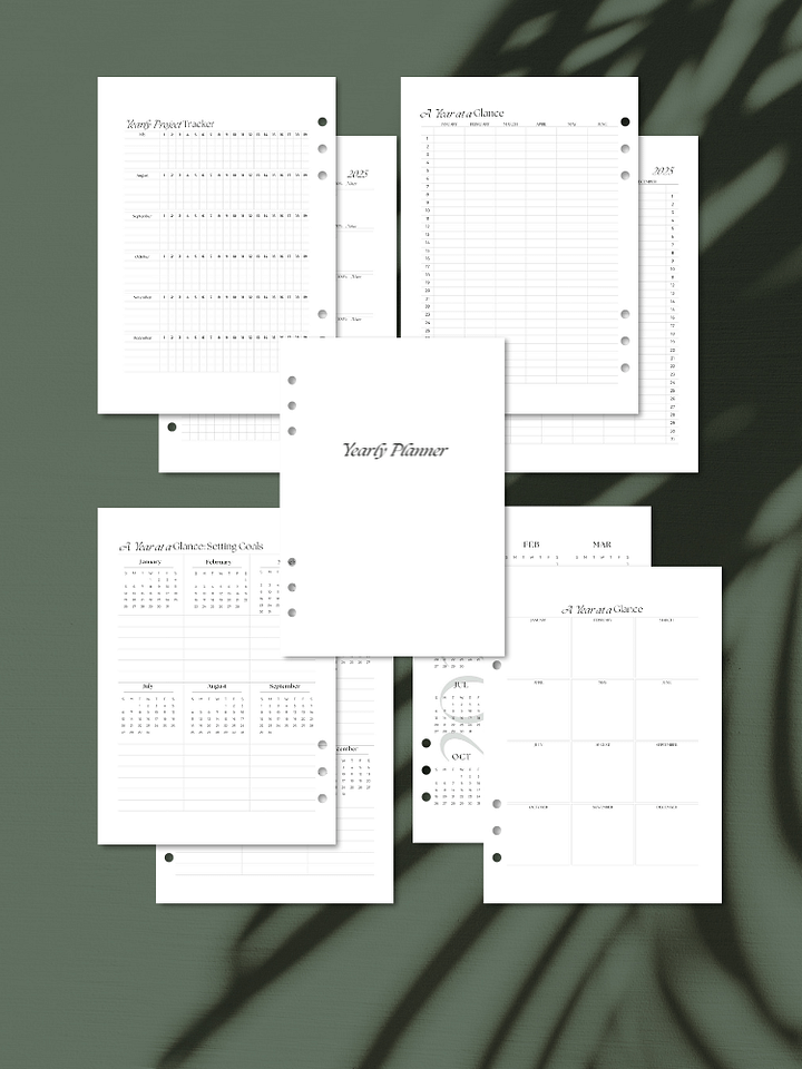 2025 Yearly Planning Inserts | A5 Size product image (1)