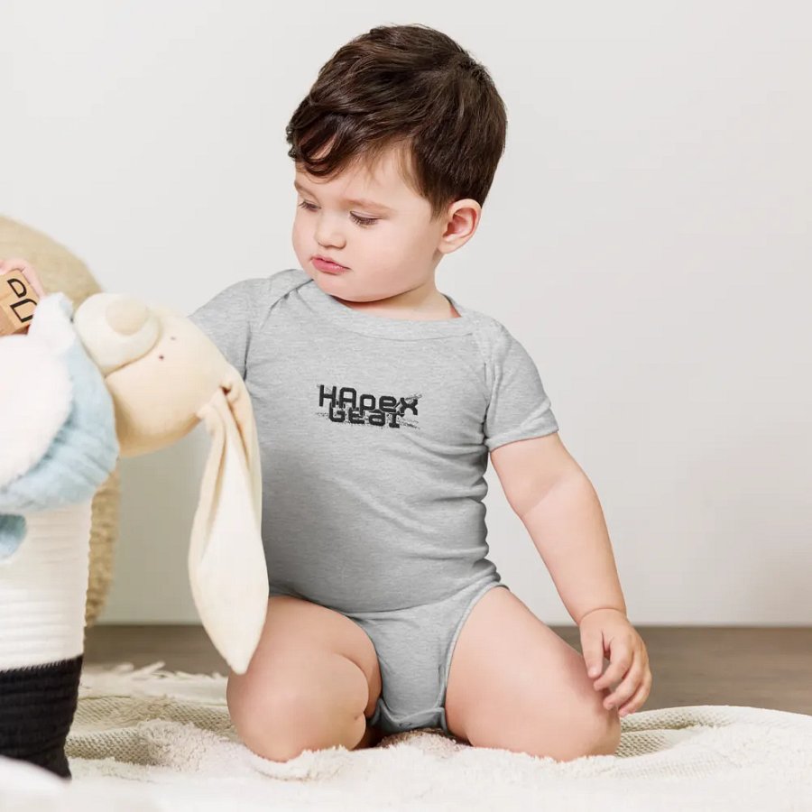 Baby Short Sleeve One Piece - Embroidered - Black HApex Gear Black Logo product image (6)