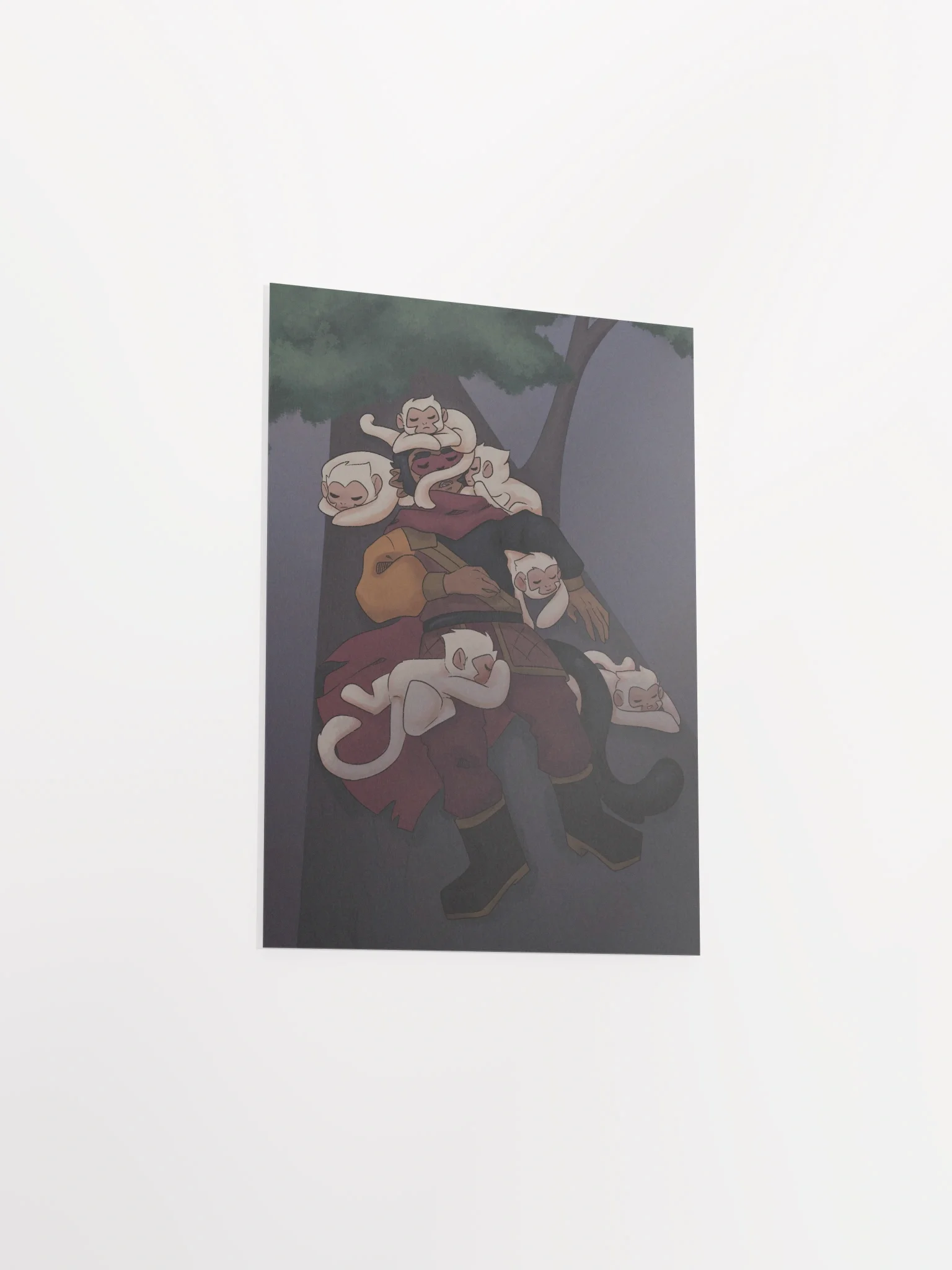 Macaque sleeping print product image (3)