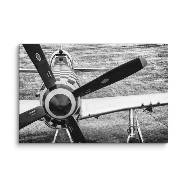P-51D Mustang Black-and-White Canvas Print product image (1)