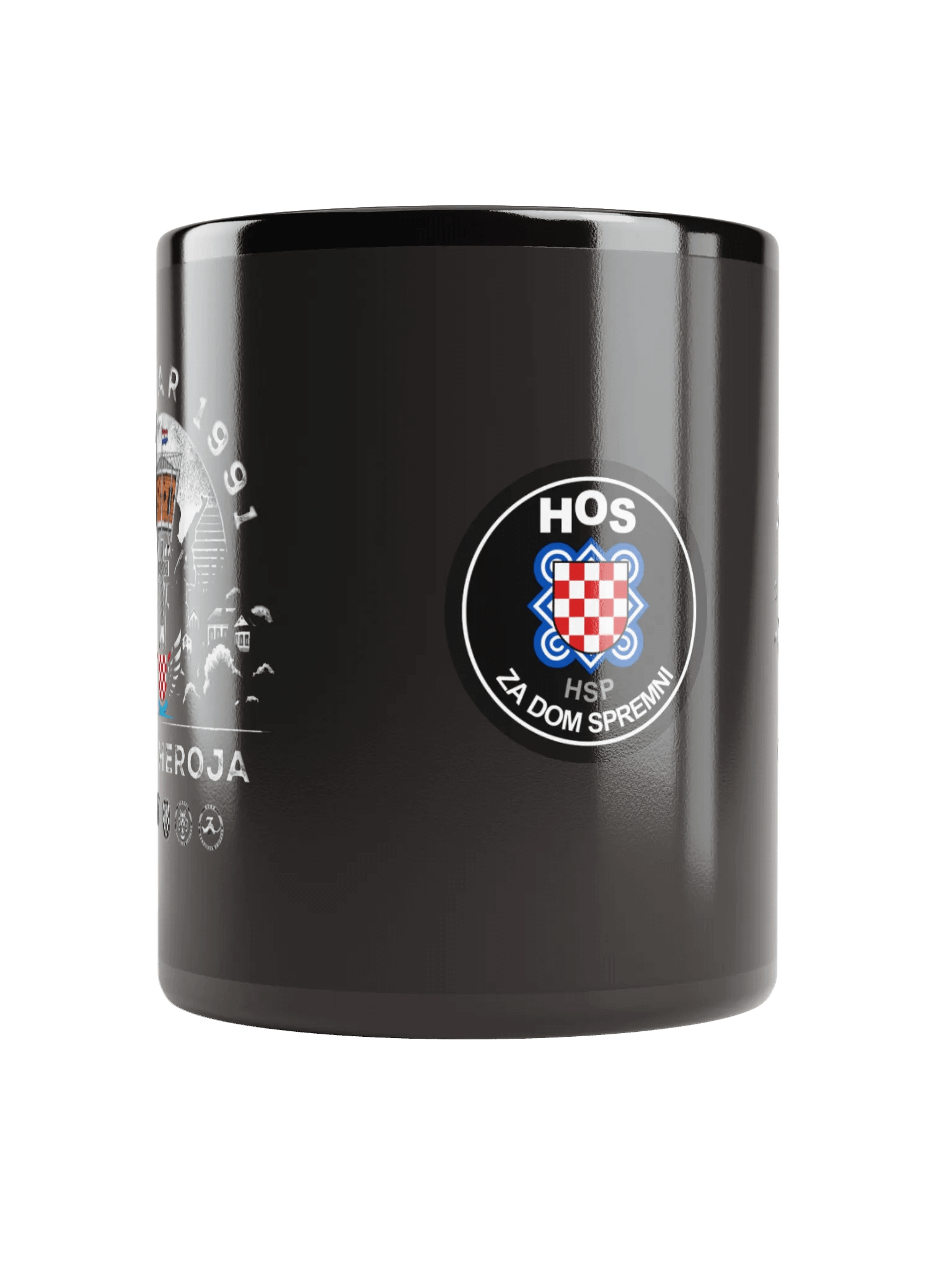 VUKOVAR 1991 HOS Emblem Black Glossy Mug product image (10)