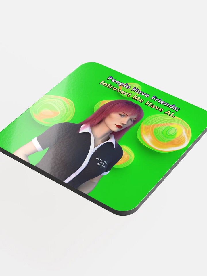 Gift to Introvert (glossed cork coaster) product image (1)