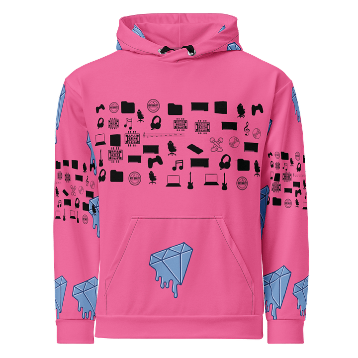 Pink Vlog Academy All-Over Print Recycled Unisex Hoodie product image (1)