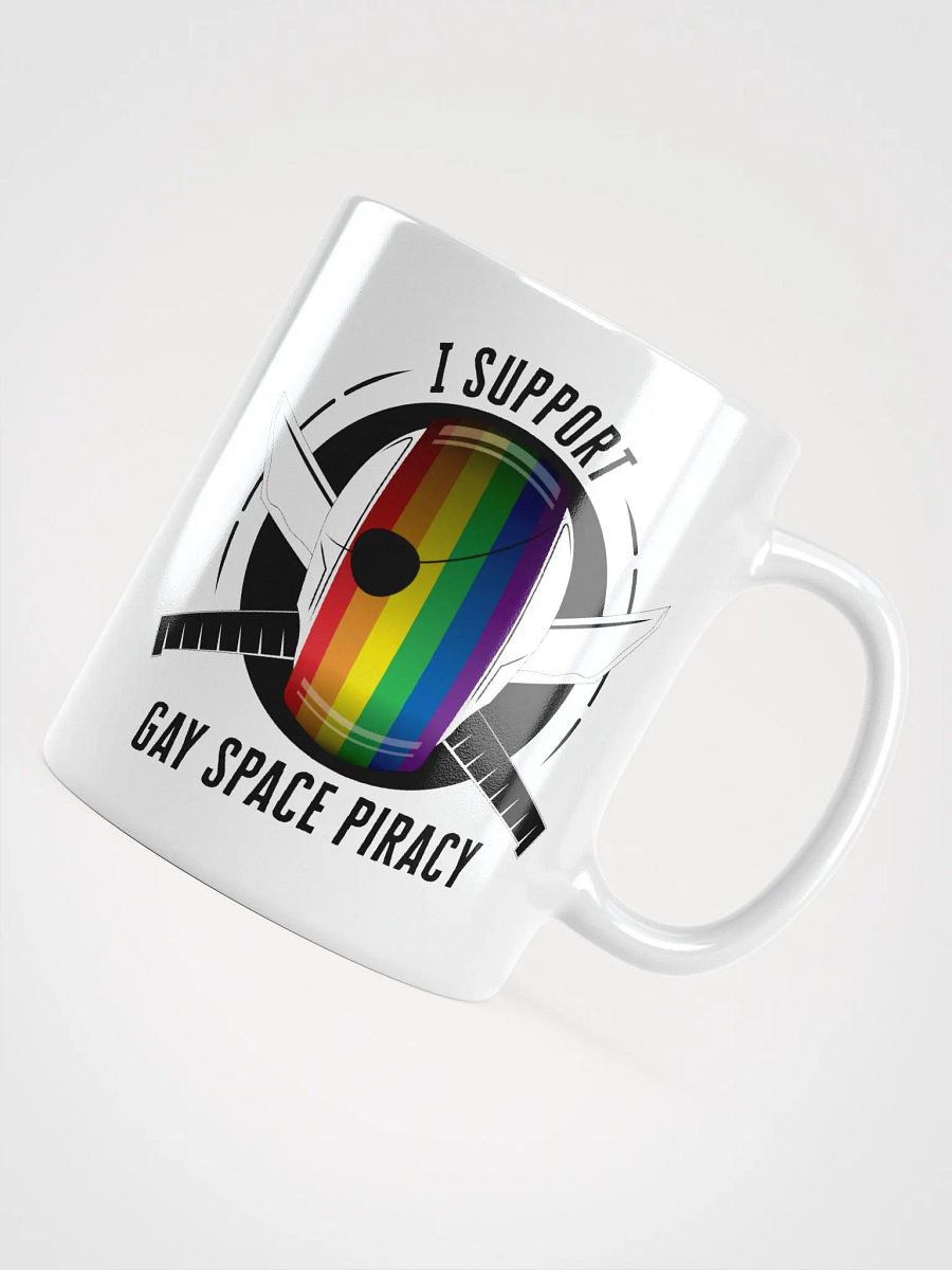 Gay Space Piracy Mug - White (with The Penumbra Podcast logo) product image (4)