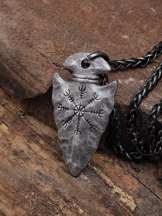 Viking Helm of Awe Arrowhead Protection Talisman Pendant Necklace product image (4)