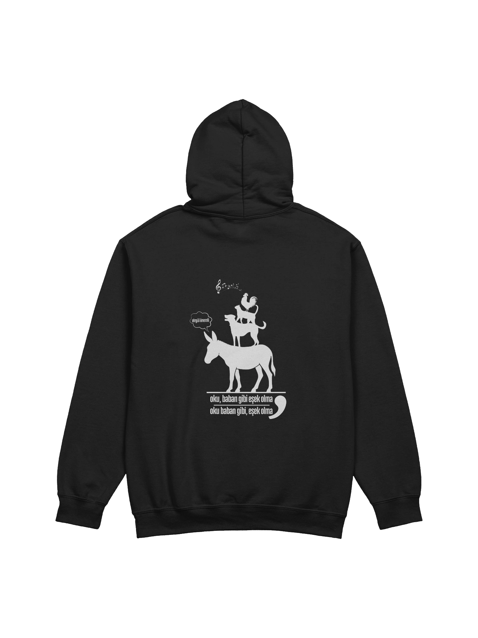 "Oku Baban Gibi Eşek Olma-Virgül Önemli" Tasarımlı Gildan Classic Hoodie | Heavy Blend™ Stili product image (2)