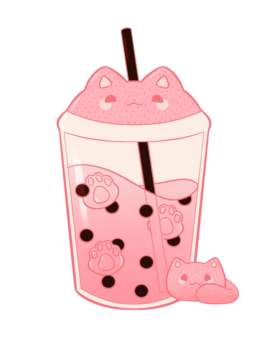 Boba Milk Cat Stickers product image (1)