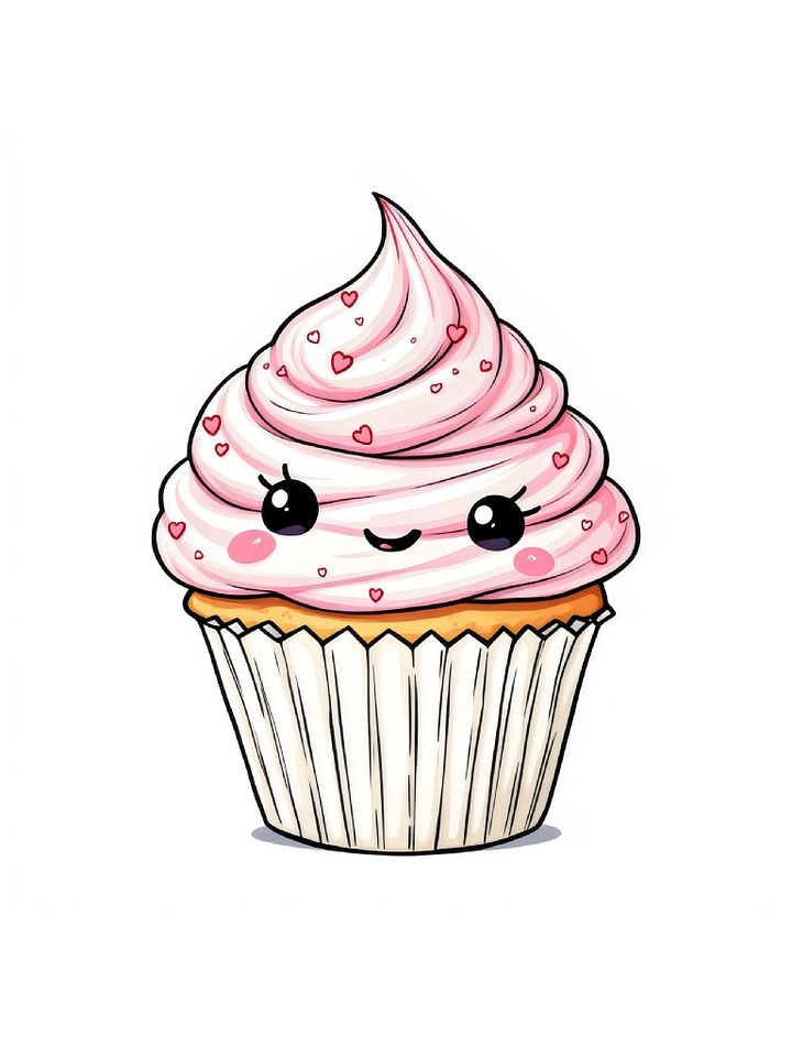 16 Elegant Kawaii Cupcake Clipart Designs, Cute Cupcake Illustrations, Kawaii Clipart, Frosting Clipart Resources product image (2)