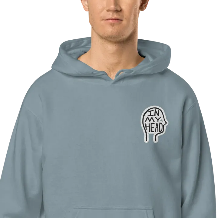 In My Head (L.C. bubble design) embroidered pigment hoodie product image (1)