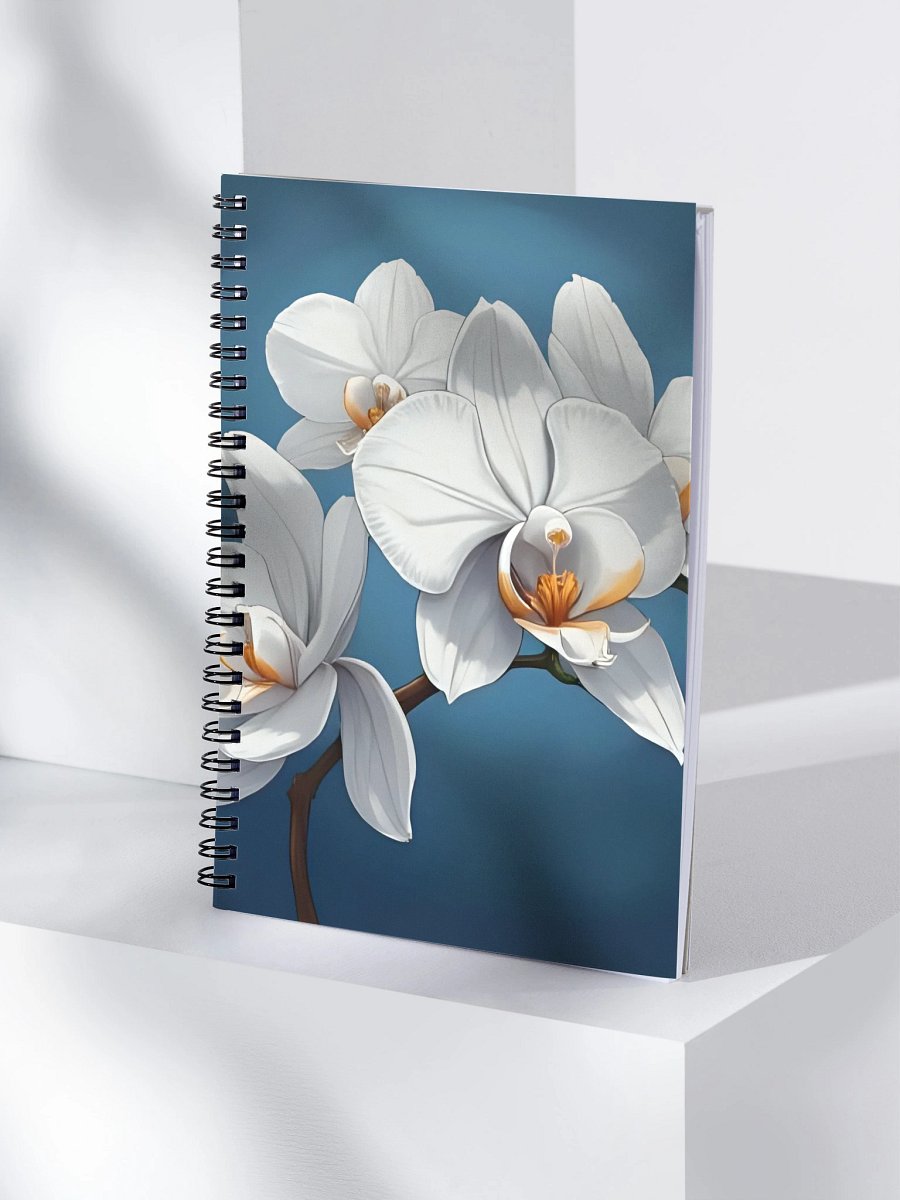 White Orchid Spiral Dot Notebook product image (4)