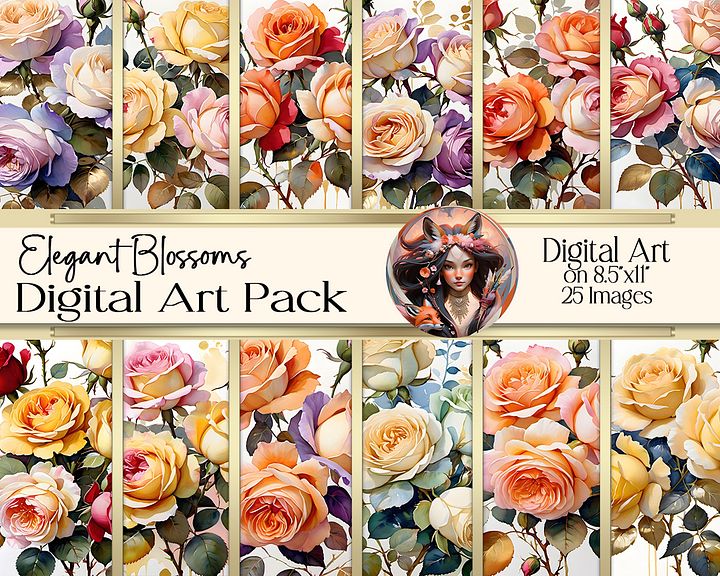 Elegant Blossoms Digital Art Collection product image (1)