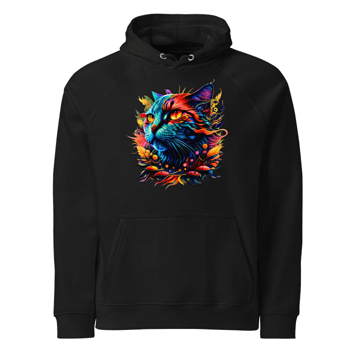 [Trippy Cat] - Unisex Eco Raglan Hoodie product image (1)