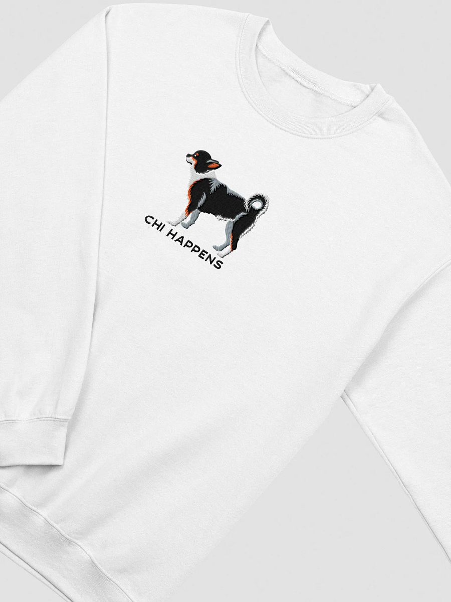 Chi Happens Sweatshirt (Embroidered) of a Chihuahua(Tricolor) product image (18)