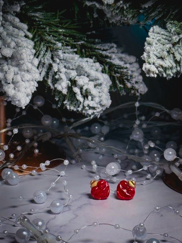 Red Ornament Studs product image (2)