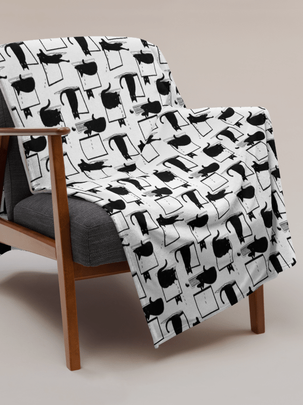 Cats on Laptops Pattern Throw Blanket product image (7)