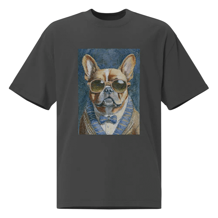 French Bulldog Sunglasses Painting - dogPXL Artistic series Oversized Faded T-Shirt product image (2)