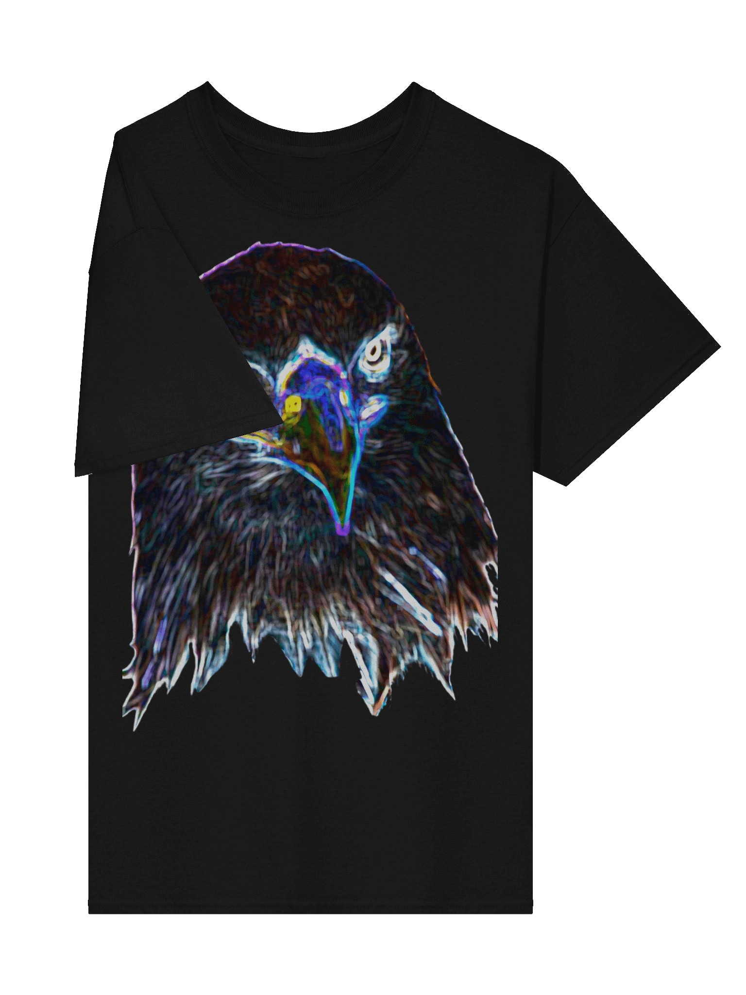 Psychedelic Neon Eagle Head Glowing Hawk T-Shirt Classic product image (4)